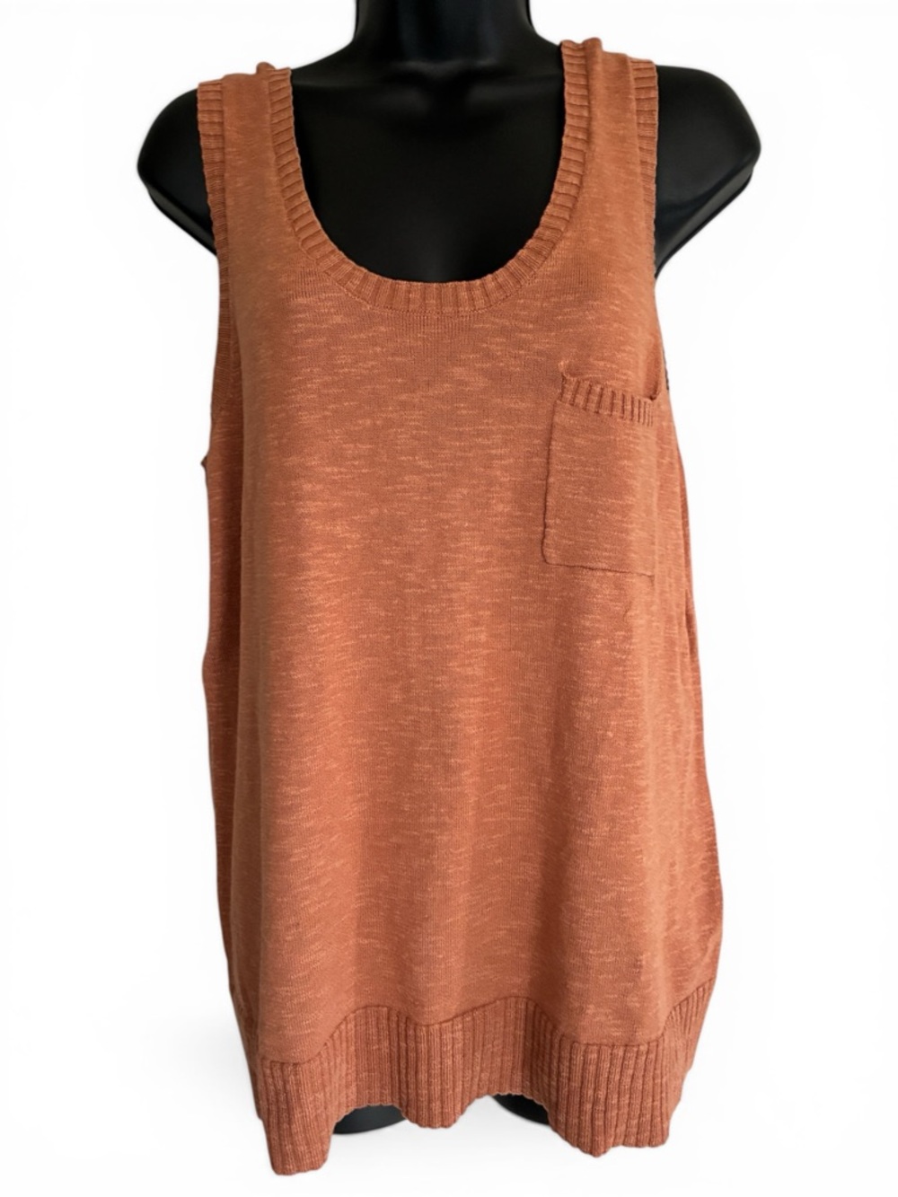 NWT Wishlist Rust Knit Tank Top with Chest Pocket Size S
